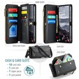 Puzdro CASEME pre Samsung Galaxy S25 FE, RFID Leather Wallet, s popruhom cez rameno, čierne