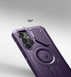 Obrnené puzdro pre Samsung Galaxy S25+ Plus, Dexnor CamProtect MagSafe, fialové (dva rámčeky)