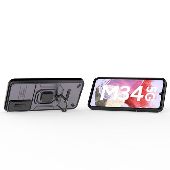 Puzdro pre Samsung Galaxy M34, KickStand Camera Lens, fialové