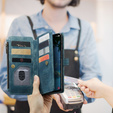 CASEME puzdro pre Samsung Galaxy A56 5G, Leather Wallet Cash and Card Slots, s remienkom, modré