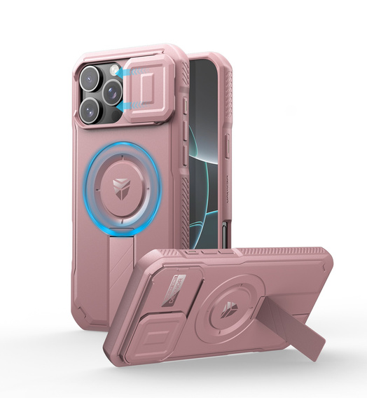 Obrnené puzdro pre iPhone 16 Pro Max, Dexnor CamProtect MagSafe, ružové