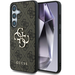GUESS Obal na mobil pre Samsung Galaxy S25, 4G Big Metal Logo, hnedé