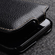 MELKCO flipové puzdro pre iPhone 15, kožené, flipové, čierne