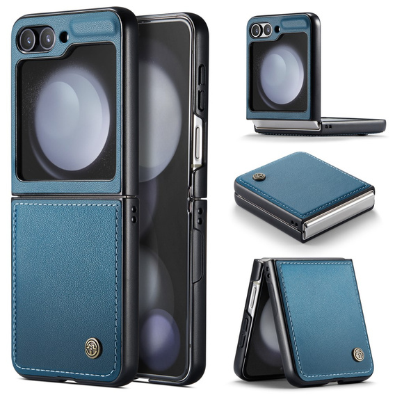 Puzdro pre Samsung Galaxy Z Flip6 5G, CASEME Litchi Leather, modré