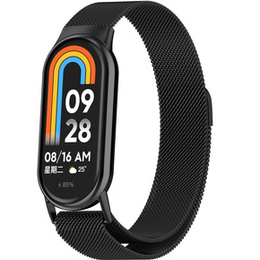 Milánsky náramok s puzdrom pre Xiaomi Smart Band 10 / 9 / 8, čierny