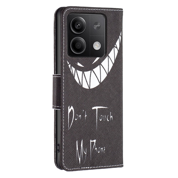 Klapkové puzdro pre Xiaomi Redmi Note 13 5G, Wallet, Don't Touch My Phone čierne
