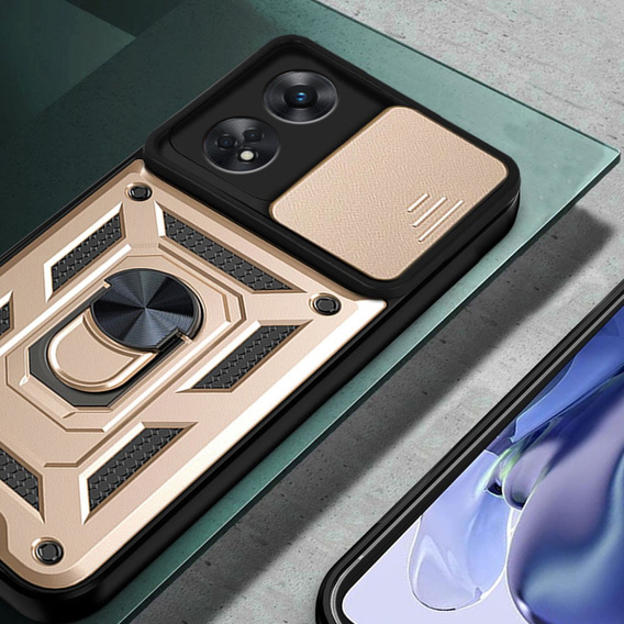 Obal na mobil pre Oppo Reno8 T, CamShield Slide, zlaté