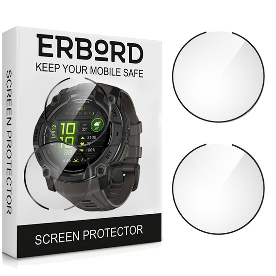 2x hybridné sklo ERBORD pre Garmin Instinct 3 50mm