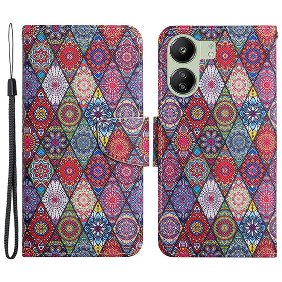 Klapkové puzdro pre Xiaomi Redmi 13C / Poco C65, Wallet, Kaleidoscope, pestrofarebný