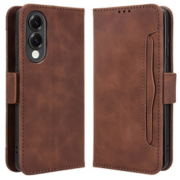 Klapkové puzdro pre Samsung Galaxy S25 Edge, Card Slot, hnedé