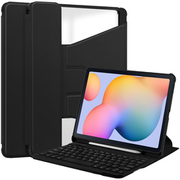 Puzdro s klávesnicou pre Samsung Galaxy Tab S6 Lite 2024 / 2022 / 2020, Rotary 360° Leather, čierne