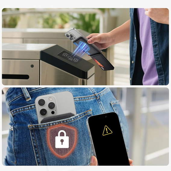 Magnetická peňaženka so stojanom a funkciou NFC SURITCH pre iPhone 16 Pro
