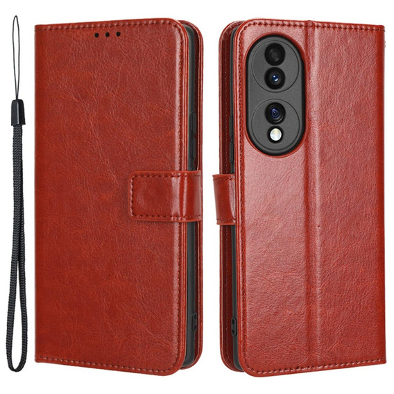 Klapkové puzdro pre Honor 70 5G, Crazy Horse Wallet, hnedé