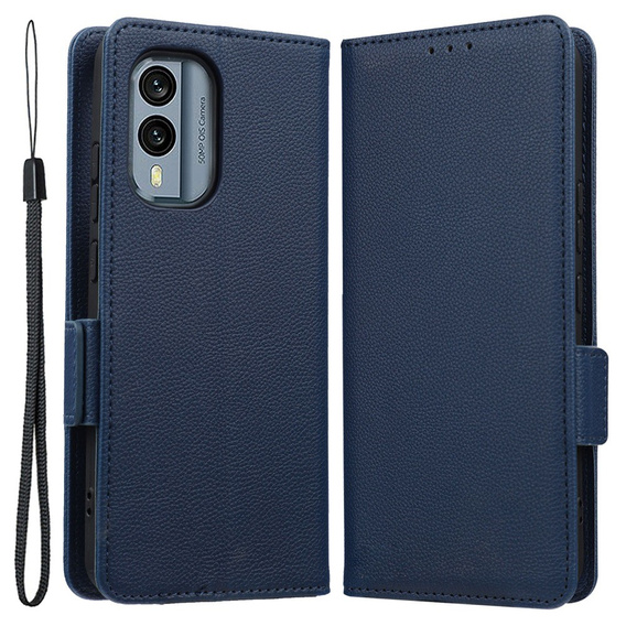 Klapkové puzdro pre Nokia X30 5G, Wallet Litchi Magnet Case, tmavomodré