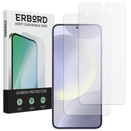 2x tvrdené sklo pre Samsung Galaxy S24+/S25+ Plus, ERBORD 9H Hard Glass na displeji
