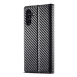 Kryt s chlopňou LC.IMEEKE pre Samsung Galaxy A17 5G, s karbónovou textúrou, čierny