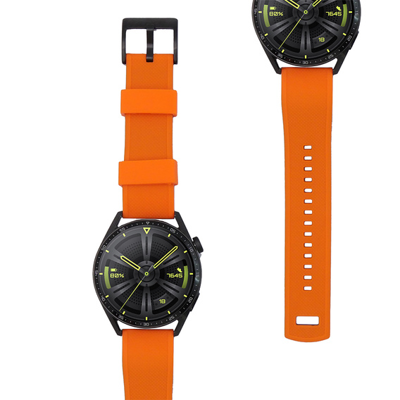 ERBORD Univerzálny silikónový remienok 22mm, Dual Color, oranžový / čierny / čierna pracka