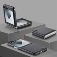 Puzdro pre Samsung Galaxy Z Flip7 FE / Z Flip6, CASEME Litchi Leather, čierne