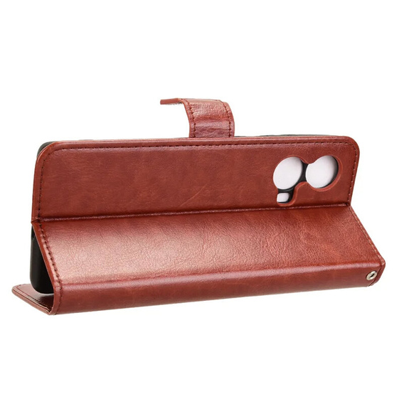 Klapkové puzdro pre Motorola Moto G85, Crazy Horse Wallet, hnedé