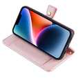 Klapkové puzdro pre iPhone 15, Wallet Zipper Pocket, ružové