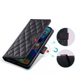 Puzdro s chlopňou pre Samsung Galaxy S25 Ultra, Rhombus Crossbody Leather, čierne
