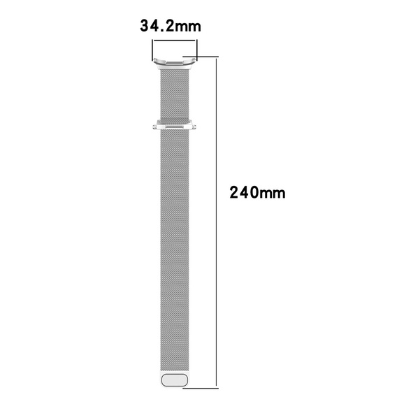 Milánsky náramok pre Samsung Galaxy Watch Ultra 47mm (2025 / 2024), strieborný