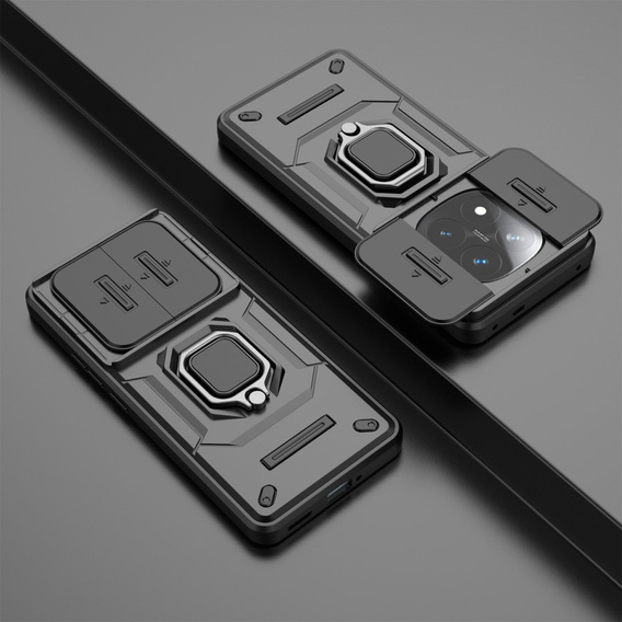 Puzdro pre Xiaomi Redmi Note 14 Pro+ 5G, KickStand Camera Lens, čierne