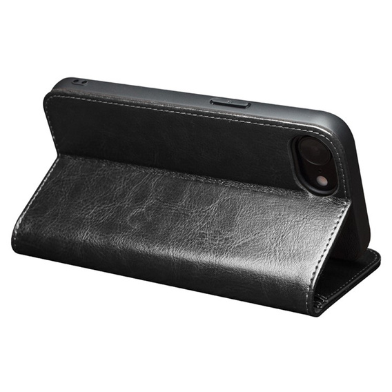 Flipové puzdro pre Iphone 16E, QIALINO Leather Wallet, čierne