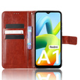 Klapkové puzdro pre Xiaomi Redmi A1 4G / A2 4G, Crazy Horse Wallet, hnedé