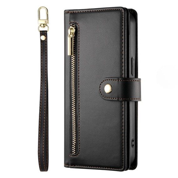 Klapkové puzdro pre Samsung Galaxy A36 5G, Wallet Zipper Pocket, čierne