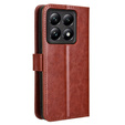 Klapkové puzdro pre Xiaomi 14T, Crazy Horse Wallet, hnedé