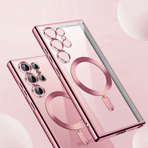 Puzdro pre Samsung Galaxy S25 Ultra, Electro MagSafe, ružové rose gold + sklo na displej