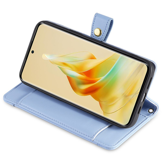 Klapkové puzdro pre Oppo A78 4G, Wallet Zipper Pocket, modré
