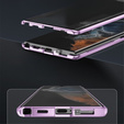 Puzdro pre Samsung Galaxy S21 Ultra, Magnetic Dual Glass, fialové