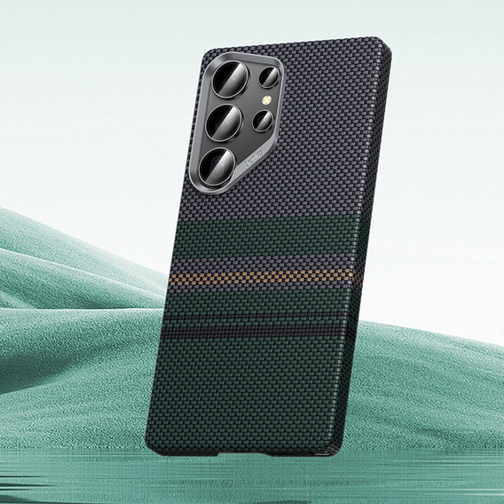 Puzdro BENKS Kevlar pre Samsung Galaxy S25 Ultra, pre MagSafe, Carbon Fiber, čierne