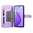 Klapkové puzdro pre Realme 14 Pro+ 5G, Wallet Zipper Pocket, fialové