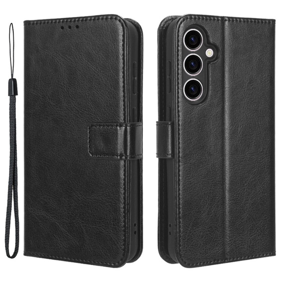 Klapkové puzdro pre Samsung Galaxy S23 FE, Crazy Horse Wallet, čierne