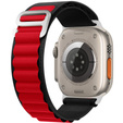 Nylonový remienok pre Apple Watch 1/2/3/4/5/6/7/8/SE/ULTRA 42/44/45/49 mm, čierny / červený