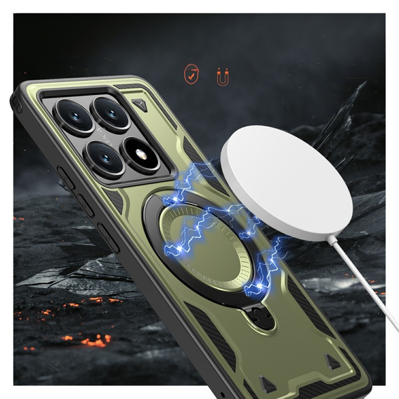 Puzdro pre Xiaomi 14T, Military MagSafe, zelený