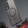 Puzdro pre Samsung Galaxy S25 Edge, Kickstand Matt Case, pre MagSafe, čierne + sklo na displej