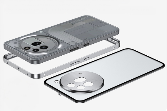 Puzdro pre Nothing Phone 3a Pro, Frame Case, strieborné