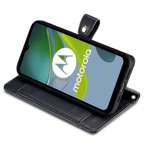 Klapkové puzdro pre Motorola Moto G54 5G, Wallet Zipper Pocket, čierne