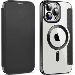 Klapkové puzdro pre iPhone 13 Pro Max, RFID Wallet MagSafe CamShield, čierne