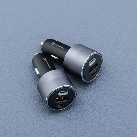 Forcell F-Energy Alu 85 W nabíjačka do auta, 2 × USB-C + USB-A, PD / QC 4.0 / SFC 2.0
