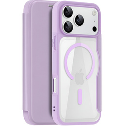 Puzdro Dux Ducis pre iPhone 17 Pro, Skin X Pro, s chlopňou, pre MagSafe, fialové