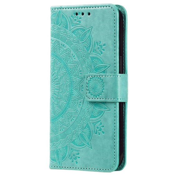 Klapkové puzdro pre Samsung Galaxy A15, Mandala Flower, modré + 9H sklo 