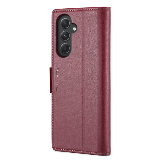 CASEME flipové puzdro pre Samsung Galaxy A54 5G, Litchi Wallet, červené
