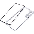 Puzdro pre Samsung Galaxy S21, Magnetic Dual Glass, strieborné
