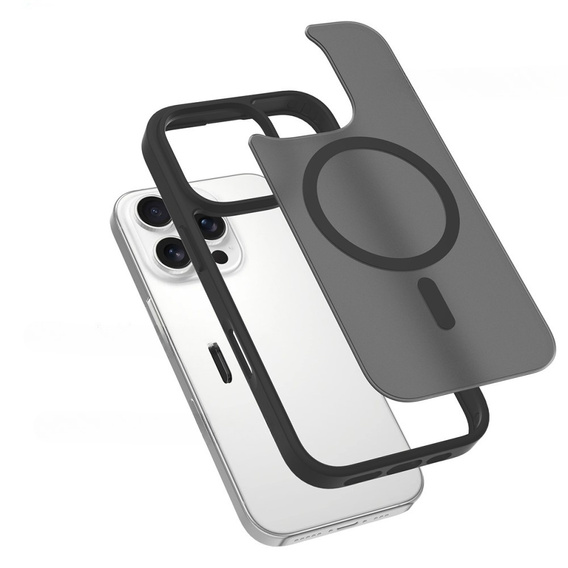 ERBORD puzdro s MagSafe pre iPhone 16 Pro, Matte Case, aktívne tlačidlo, matný / čierny