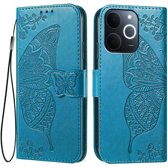 Klapkové puzdro pre Realme Note 70T 4G, Butterfly, modré